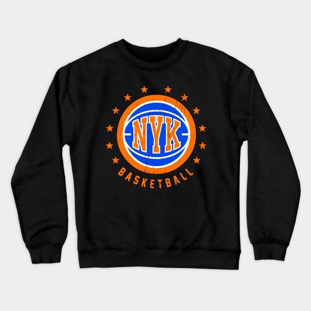 NYK Basketball Vintage Distressed Crewneck Sweatshirt by funandgames